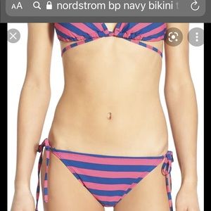 💙💖 BLUE & PINK STRIPED BIKINI TOP AND BOTTOM.NWT